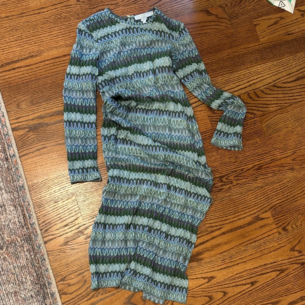 Hill House Blue/Green Crochet Midi Dress